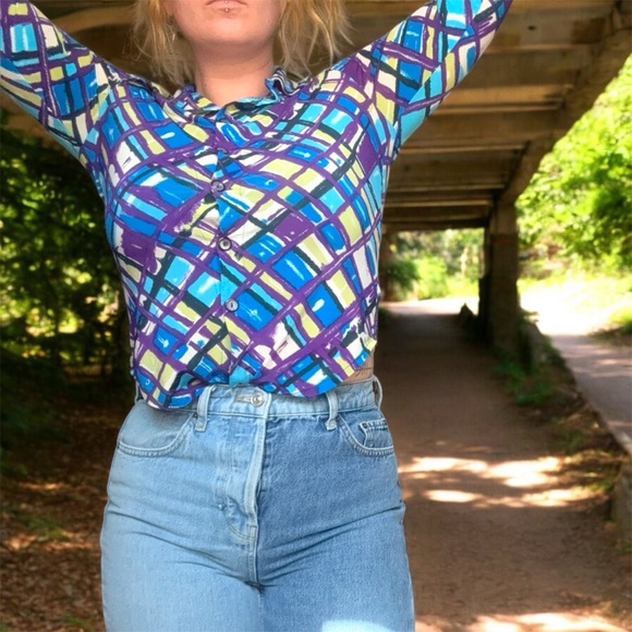 BDG Urban Outfitters Pax Two-Tone Blue Denim Jeans High Rise 90s Sz 29 - Picture 4 of 12